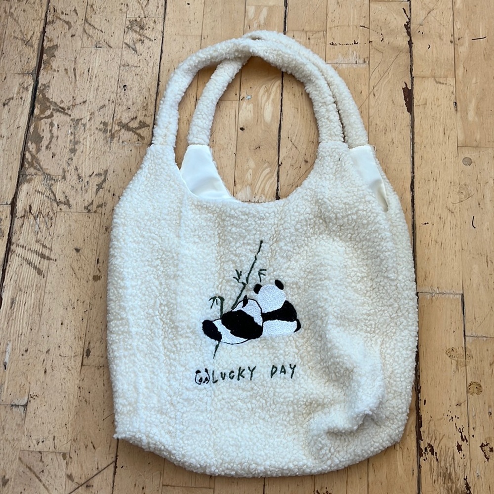 Lucky Day Panda/Fluffy Tote Bag